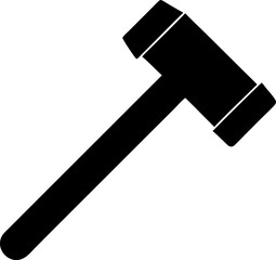 Mallet Carpentry Tool Icon Silhouette Vector Black