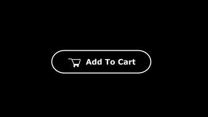  add to cart button isolated on black background digital white interface element icon ,video ,technology video ,