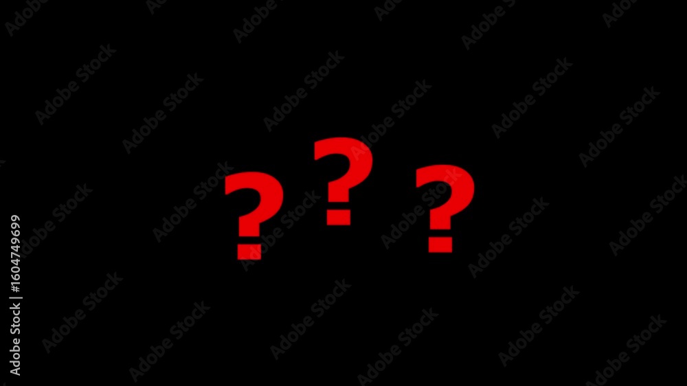 Poster question mark animation pop up question mark flat and 3d screen alpha looping animation of multitude