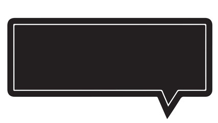 Obraz premium Black speech bubble with white outline, communication and dialog illustration