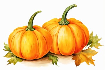 Autumn pumpkins with fall leaves