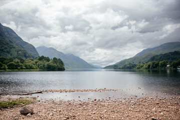 Scenic View of Scottish Lake and Mountains