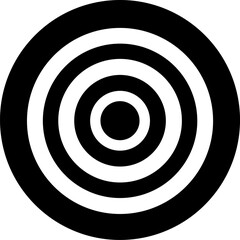 Target with Layered Circles Icon Silhouette Vector