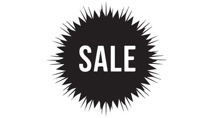 Black sale burst sign with sharp edges, decorative element vector