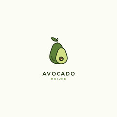 Avocado fruit logo design template