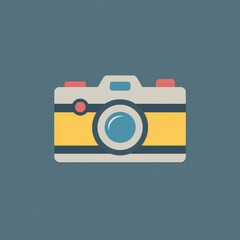 Simple Yellow and Gray Camera Illustration