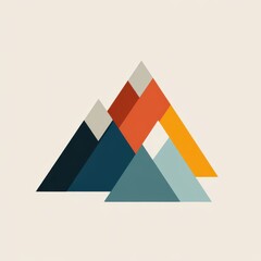 Abstract Geometric Mountain Range Illustration