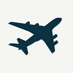 Teal Airplane Silhouette on Light Gray Background