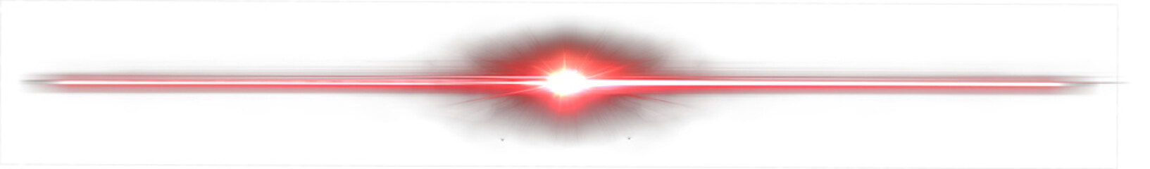 Red Light Laser Beam Effect on Transparent Background