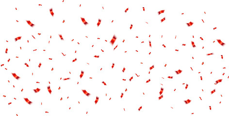 Elegant Red Confetti for Festive Invitations on white background