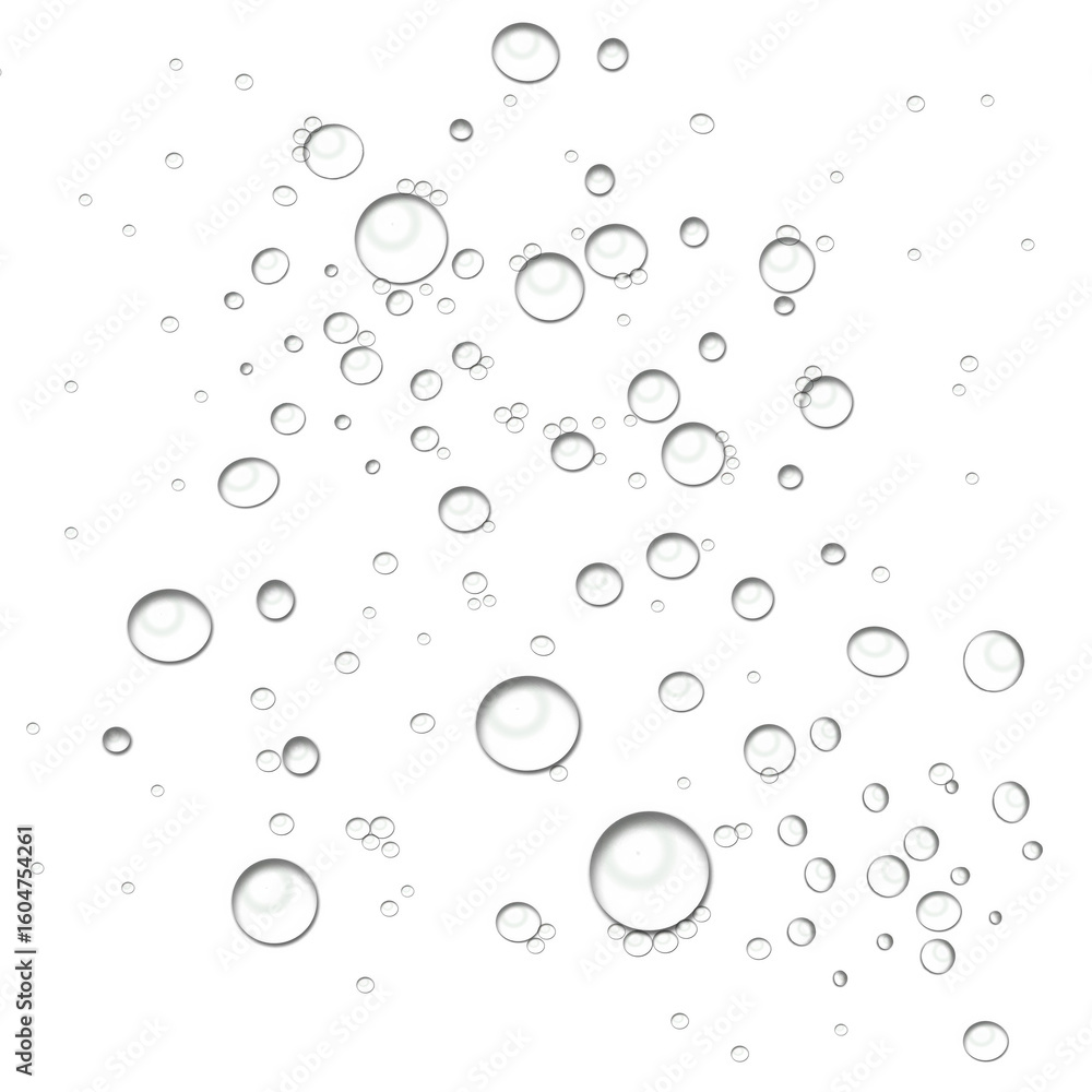 Poster abstract scattering of small white glowing particles and bokeh effects on a dark background isolated