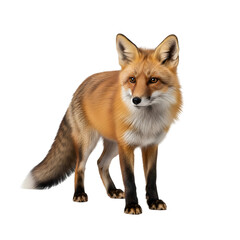Obraz premium Red Fox Standing Against White Background.