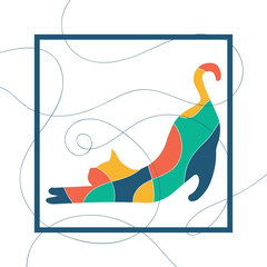 abstract image with colorful cat shape for wall decoration vector illustration
