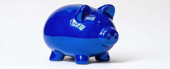 The blue piggy bank representing savings and financial planning for the future.