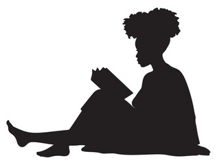 AFRICAN WOMAN READING SILHOUETTE