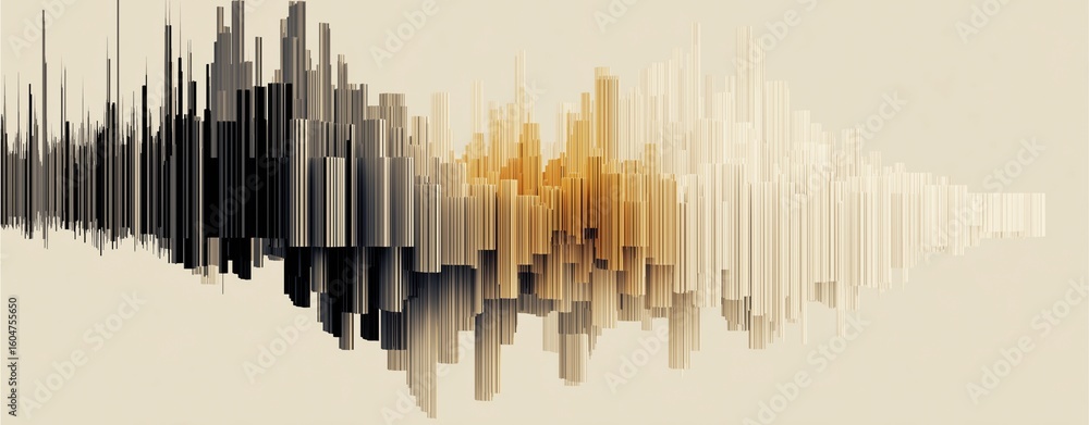 Poster abstract graphic rhythms: an abstract graphic art piece composed of vertical lines and blocks of gra