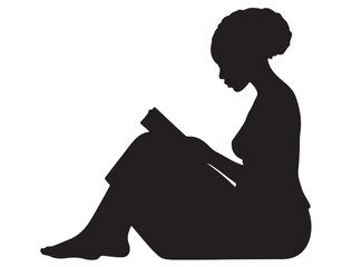 AFRICAN WOMAN READING SILHOUETTE