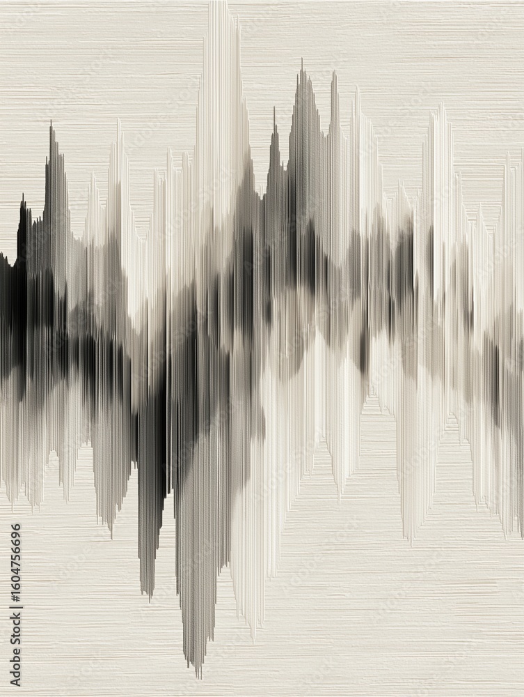 Poster abstract sound wave: a visually striking abstract representation of a sound wave, rendered in shades