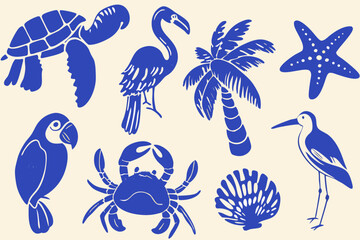 Fototapeta premium sea animals seamless pattern