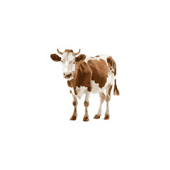 brown cow vector with white background