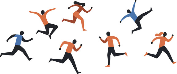 Abstract Vector People in Motion