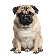 Obraz premium Pug Dog Sitting Studio Shot.