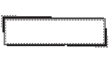 Modern black frame with dash line, element for social media design, vector illustration