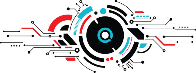 Futuristic Technology Symbols Vector Design