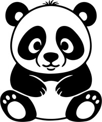 panda vector illustration, isolated on white
