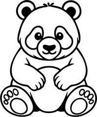 panda vector illustration, isolated on white