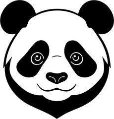 panda vector illustration, isolated on white