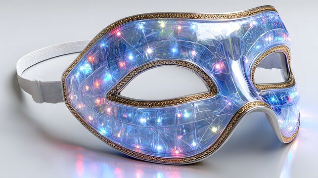 Elegant light-up masquerade mask with a translucent design. - Powered by Adobe