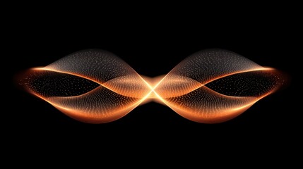 Abstract, symmetrical, orange, wave forms
