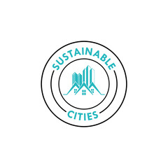 Fototapeta premium SUSTAINABLE CITIES LOGO VECTOR ICON
