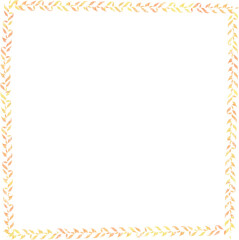 紅葉の四角いリースフレーム