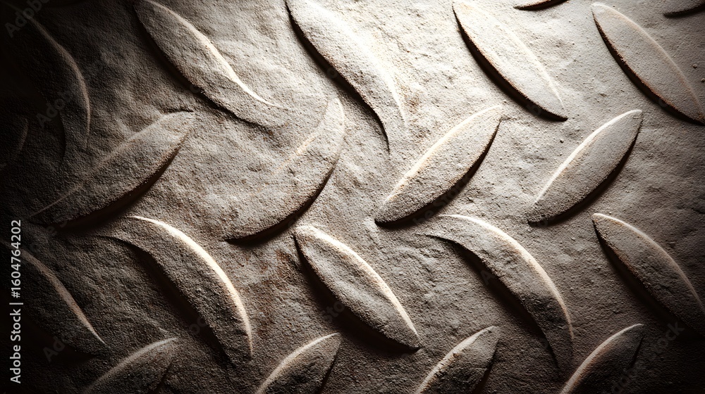 Poster close-up view of a textured surface with embossed patterns.