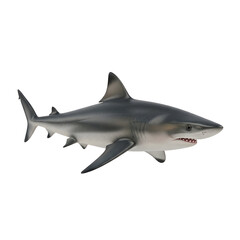 Naklejka premium Gray Shark with Open Jaws in Profile View.