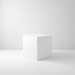 White cube mockup on neutral background - perfect for product display, packaging design, branding presentations and minimalist design concepts