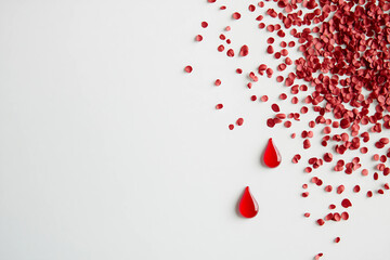 Generative AI image of red virus cells in blood plasma representing World AIDS Day and global blood donor awareness