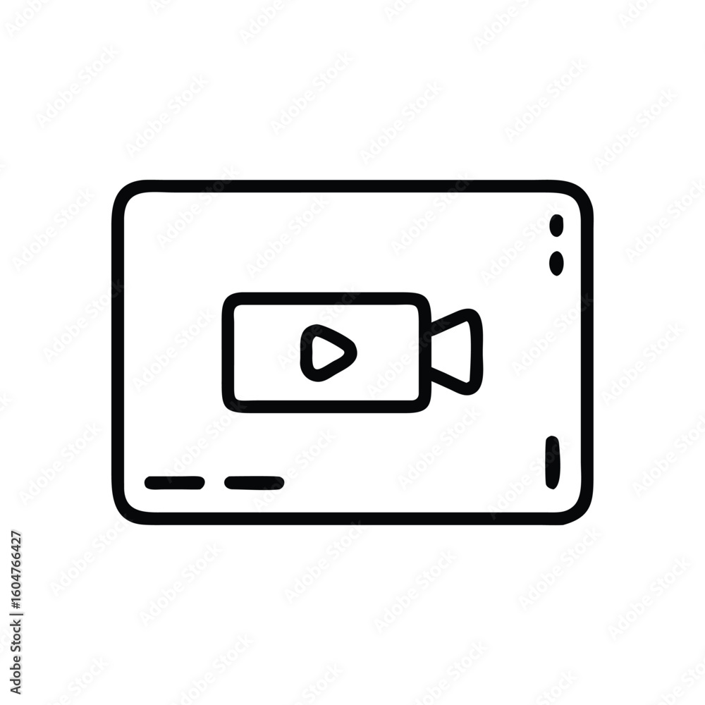 Poster vector art of video player icon on a computer screen with play button