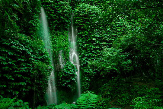 Benang Kelambu waterfall is located on Lombok Island, NTB, Indonesia.