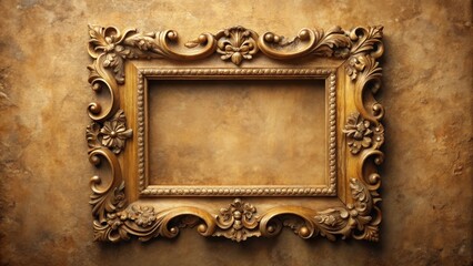 Ornate gilded frame against a textured backdrop, ideal for showcasing artwork or cherished memories