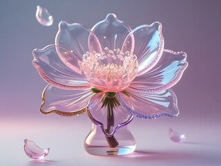 Glass Flower with Pink, and Minimalist.