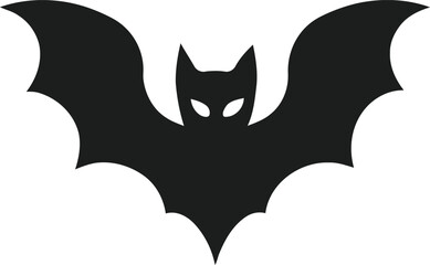 Scary Bat Silhouette with Evil Eyes Vector for Halloween, Spooky, Night, Party Design