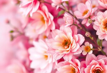 Soft, blurred watercolor floral background with pastel hues evoking serenity,  petals,  massage