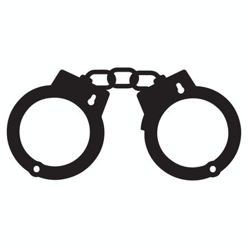 black handcuffs isolated on white clip art preview
