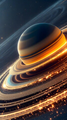 Radiant Ringed Planet