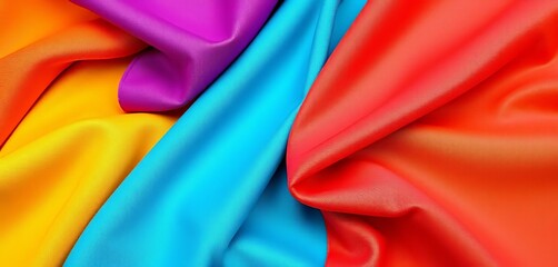Sample of vibrant fabrics displayed for selection, color, store