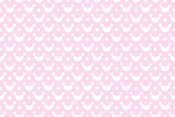 Elegant Pink and White Crown Pattern Seamless Texture Background