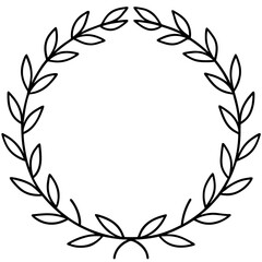 Minimalist Spring Wreath  AI Vector Design for Romantic Themes